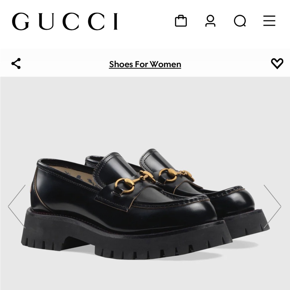 Gucci women’s leather Lug Sole Loafer